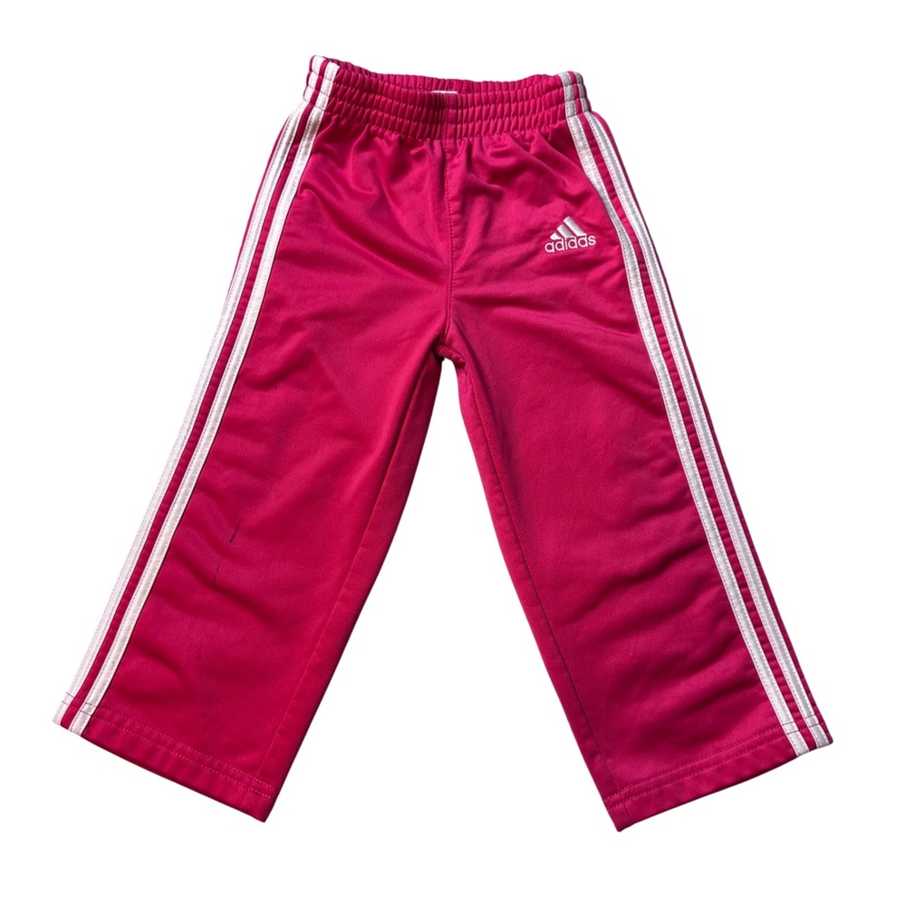 Adidas Sweatpants Kids 18M Pink Track Pants 3-Stripe AG4823 Athletic Joggers